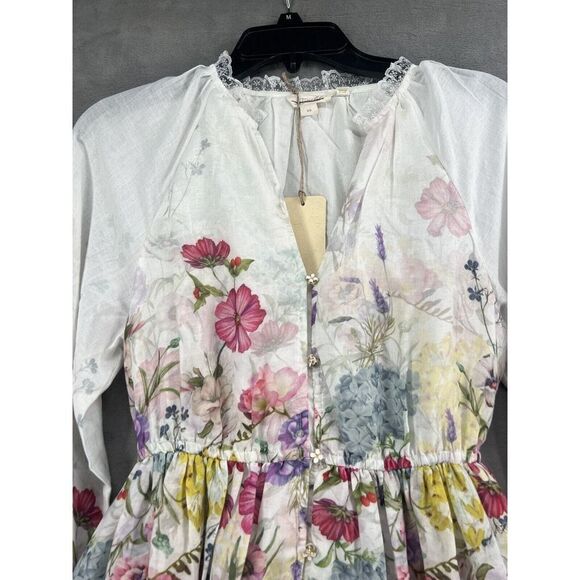Anthropologie Let Me Be A-Line Mini Dress Floral Size X-Small - Picture 6 of 12
